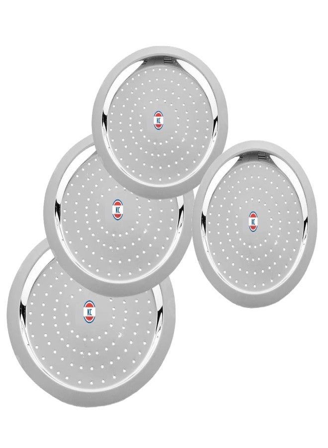 كيه سي طقم أغطية ثقوب من الفولاذ المقاوم للصدأ من كي سي، طبق شبكي من الفولاذ المقاوم للصدأ للأواني، طبق غطاء للحليب، أداة مطبخ متعددة الاستخدامات، طقم من 4 قطع - Image 1